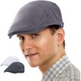 thumbnail image 1 of HAHDAXIA 2 Pack Newsboy Hats for Men Flat Cap for Summer Mesh Newsboy Cap Adjustable, 1 of 7