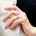 thumbnail image 5 of Heart Matching Rings Couple Rings 10kt White Gold Plated 1ct CZ Wedding Ring Set for Women, 5 of 8