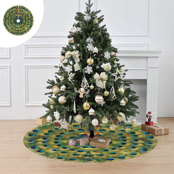 Falda para Árbol de Navidad, Elementos Clásicos Navideños, Decoración Navideña, Falda para Árbol, Decoración Inferior para Árbol de Navidad, Delantal, Regalo