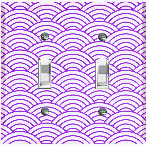 Metal Light Switch Plate Cover Japanese Pattern Purple Wallpaper Sea Wave WAL016