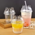thumbnail image 1 of 10 vasos de plástico desechables con tapas y pajitas, vasos transparentes for fiestas de verano, vasos helados de un solo uso, disponibles en 12 oz/14 oz/16 oz for postres, jugos y bebidas, 1 of 3