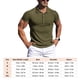 thumbnail image 2 of Camisas musculosas de manga corta para hombres Cuello vuelto Camisa de entrenamiento ajustada a rayas de color puro OD Verde M, 2 of 2