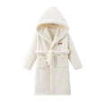 thumbnail image 4 of Linfrsh Boys Girls Kids Soft Flannel Bathrobe,Thickened Warm Hooded Sleep Robe with Waist Tie,Plush Cozy Loungewear for Fall Winter for 2T 3T 4T 5T 6T 7T Toddler Pajamas,Size 2-4 Years, 4 of 4
