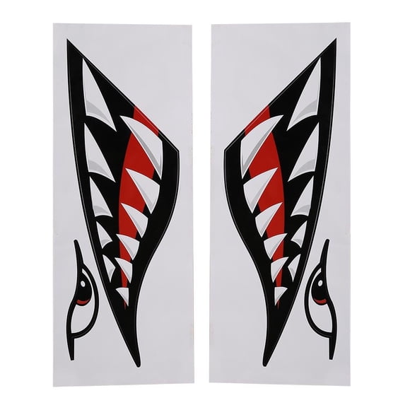TOPINCN Truck Sticker, Boat Sticker, 2Pcs Waterproof DIY Funny Shark Teeth Mouth Sticker Decal Car Kayak Boat Truck Decoration