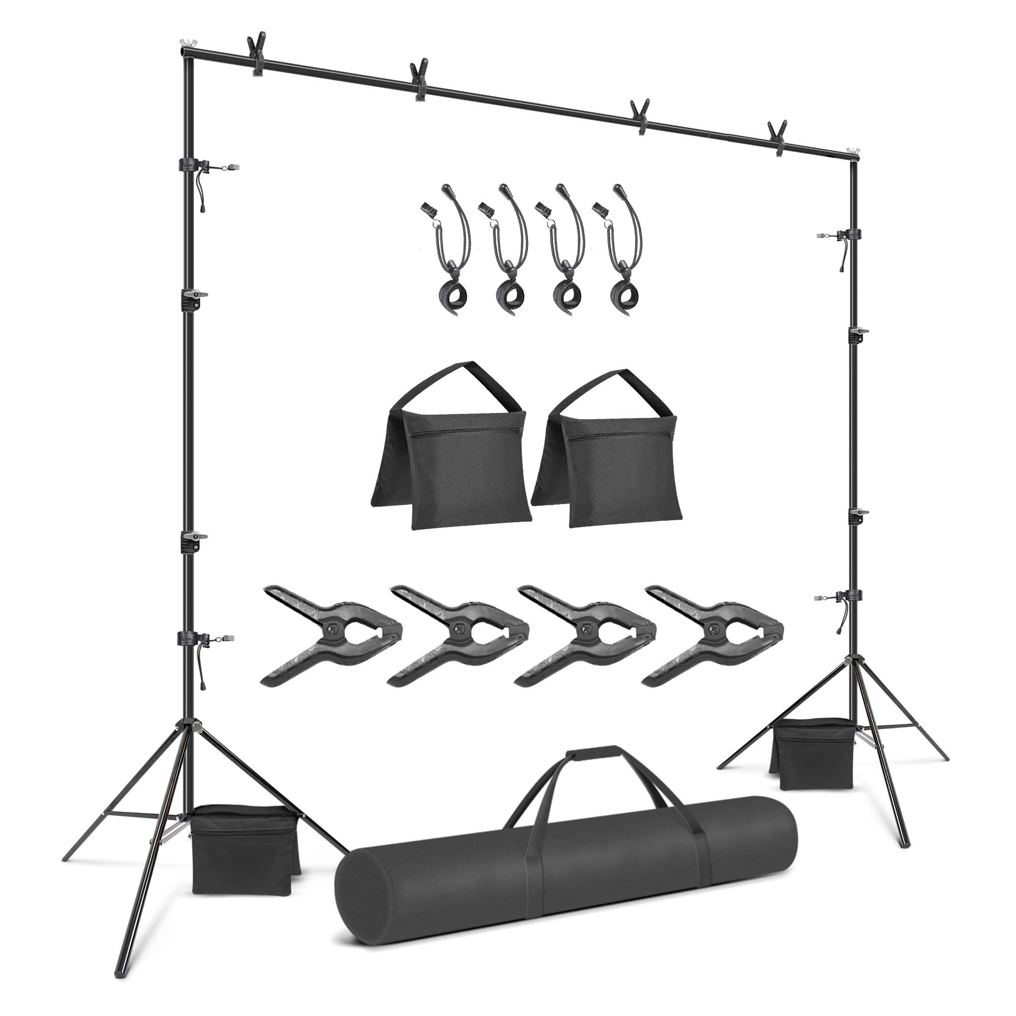 2 YYFANGYF Photo Video Studio Background Stand Kit 6 Color Photography Backdrop to Choose from Telescopic Crossbar with Storage Bag Easy to Carry 7x3m Double- Layer Photography Support System