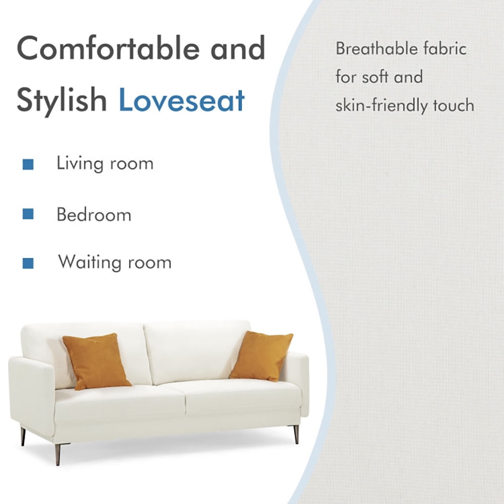 Finihen Convertible Sleeper Sofa Bed, Sectional Couch, Loveseat Sofa, Modern Loveseat with Comfy Backrest Cushions, for Living Room, Bedroom, White Finihen Convertible Sleeper Sofa Bed, Sectional Couch, Loveseat Sofa, Modern Loveseat with Comfy Backrest Cushions, for Living Room, Bedroom, White