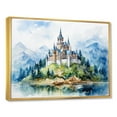 thumbnail image 2 of Designart "Magical Castle Alongside a Lake" Architecture Framed Wall Art - Traditional Blue Castles Entryway Framed Wall Art, 2 of 6