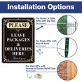 thumbnail image 3 of Faittoo 2-Pack Black Delivery Dropoff Sign - 14x10 inch Reflective Aluminum, UV Protected Weatherproof, Durable Ink, Easy Install, 3 of 6