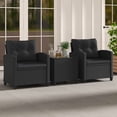 thumbnail image 2 of Gymax 3 PCS Patio Furniture Set w/Tempered Glass Coffee Table Washable Cushions Black, 2 of 10