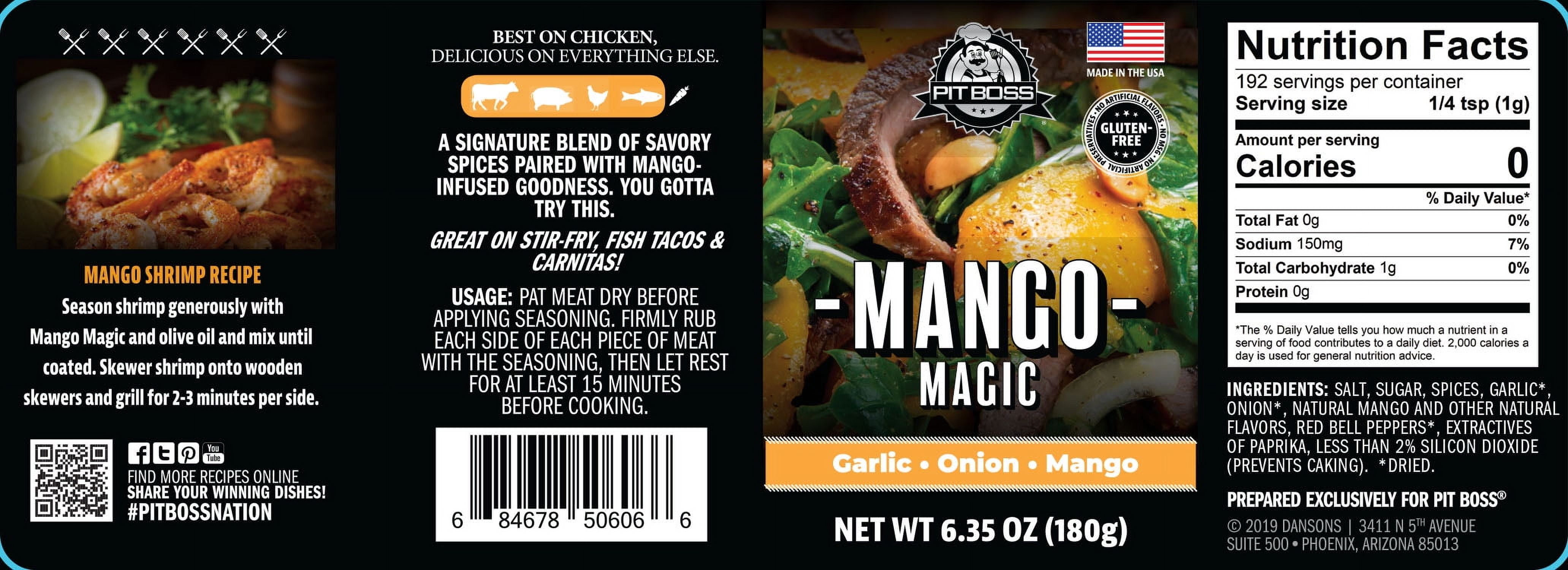 Pit Boss Mango Magic BBQ Spice & Seasoning - 6.35 Ounces