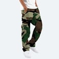 thumbnail image 2 of Blekii Men's Camouflage Print Cargo Pants, Elastic Waist Tapered Leg Utility Trousers, Casual Outdoor Pants with Multiple Pockets, Durable Fabric for Hiking Or Work, Functional, 2 of 8