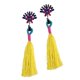 thumbnail image 1 of Pendientes de borla trenzado Salvador florales de cristal bohemio amarillo, 1 of 5