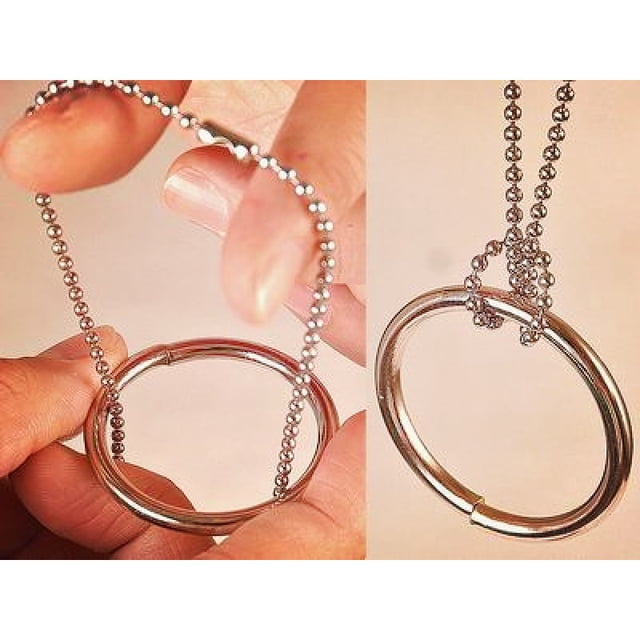 Anillo infinito: trucos de magia, trucos de fiesta, trucos increíbles, kit de magia, magia de primer plano, 2 piezas, oro + plata