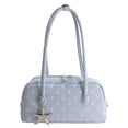 thumbnail image 7 of Women Polka Dot Canvas Baguette Shoulder Bag With Detachable Star Pendant, Vintage Underarm Handbag, Lightweight Daily Casual Top Handle Purse For Commute Date Travel, 7 of 7