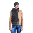 thumbnail image 2 of SAOL Irish Aran Shamrock Knitted Hat 100% Premium Soft Merino Wool Men`s Warm Beanie Cap from Ireland, 2 of 4