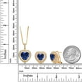 thumbnail image 2 of Gem Stone King 18.33 Ct Blue Created Sapphire 18K Yellow Gold Plated Silver Pendant with Chain Earrings Set, 2 of 3