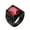Black-Red stone, variant on Men's Stainless Steel Vintage Gemstone Ring Engraved Flower Design Black Plated, Red Stone Size 14