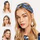 thumbnail image 5 of Diademas bohemias para mujer, banda elástica para el cabello anudada, diadema de moda retorcida, diademas bandeau florales, accesorios para el cabello para mujer, 5 of 5
