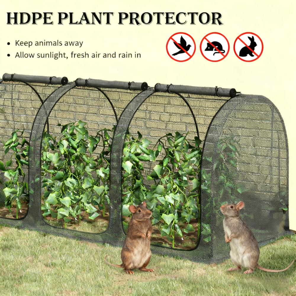 Plant Protection Tent, Crop Cage with Zippered Doors, Storage Bag and Ground Stakes