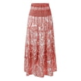 thumbnail image 6 of DHFJKG Bohemian Long Skirts For Women High Waisted Flowy A-Line Maxi Skirts Summer Beach Vacation Clothes Stylish Skirt, 6 of 7