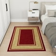 thumbnail image 6 of Ottomanson Border Area Rug 3'3" x 4'7" - Non Slip Low Pile Carpet, Red, 6 of 11