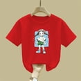 thumbnail image 4 of Blusas y camisas de manga corta con cuello redondo para niños Camiseta de verano de manga corta estampada para niñas Jersey elegante de cuello redondo para niñas Top de algodón para niños, 4 of 6