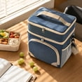 thumbnail image 6 of Portable Lunch Cooler Bag Insulated Lunch Box With Strap Handle Thermal Food Storage Tote Office Travel Picnic Camping Outdoor Carrying Organizer Reusable Meal Carrier, 6 of 7