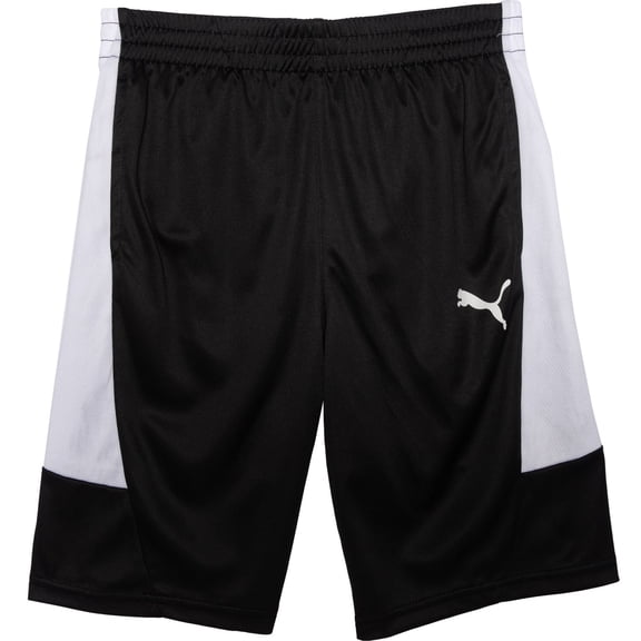 PUMA BOYS SHORTS - SIDE BLACK SZ MEDIUM 10 12 - ATHLETIC BASKETBALL SOCCER