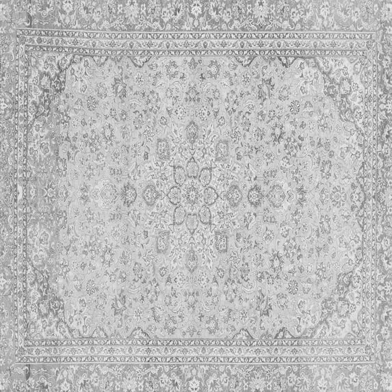 Ahgly Company Indoor Square Abstract Gray Modern Area Rugs, 8' Square