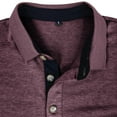 thumbnail image 5 of FhsagQ Men's Shirts Men's Shirts Tops Comfortsoft Male Summer and Spring Solid Color Lapel Short Sleeve Button Neck Striped Oversized Shirt Top Comfortable Shirts for Men Tops Brick Red S, 5 of 5