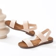 thumbnail image 4 of Ataiwee Women's Flat Slide Sandals - Casual Adjustable Elastic Strappy Double Bands Summer Flat Sandals., 4 of 6