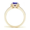 thumbnail image 2 of ANGARA Natural Oval 1.25 ct Tanzanite Split Shank Halo Ring in 14K Yellow Gold for Women (Size-8x6mm) | December Birthstone, Birthday, Anniversary, Jewelry Gift for Women | Natural Tanzanite Ring, 2 of 4