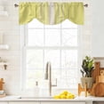 thumbnail image 3 of Yellow Beige Striped Tie Up Valance Curtains for Windows, Kitchen Curtains Window Treatments, Modern Farmhouse Retro Lines Short Window Shades Valances for Bedroom Bathroom Cafe 42"x18", 3 of 8