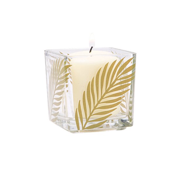 Palm Leaf Square Votive - Home Decor - 6 Pieces - Walmart.com - Walmart.com