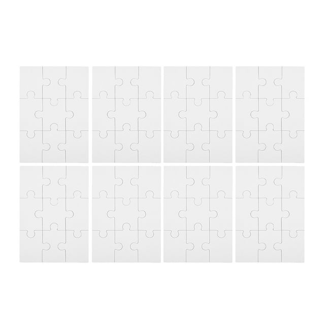SHISUYAN 8 sheets of Blank Jigsaw Puzzle Pieces Sublimation Heat Transfer Rectangle Puzzles Toys