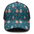 thumbnail image 2 of Christmas Baseball Cap – Stylish Spliced Design Adjustable Trucker Hat with Full Print Front & Brim, Breathable Cotton Blend Snapback for Sports, Travel & Daily Wear, 2 of 3