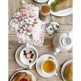 thumbnail image 4 of Spring Floral Kitchen Dish Towels for Drying Dishes Set of 2, Retro Pink Orchid Flowers Leaves Botanical Waffle Weave Microfiber Hand Tea Bathroom Towels Quick Dry & Absorbent Towel 15.7x23.6, 4 of 7