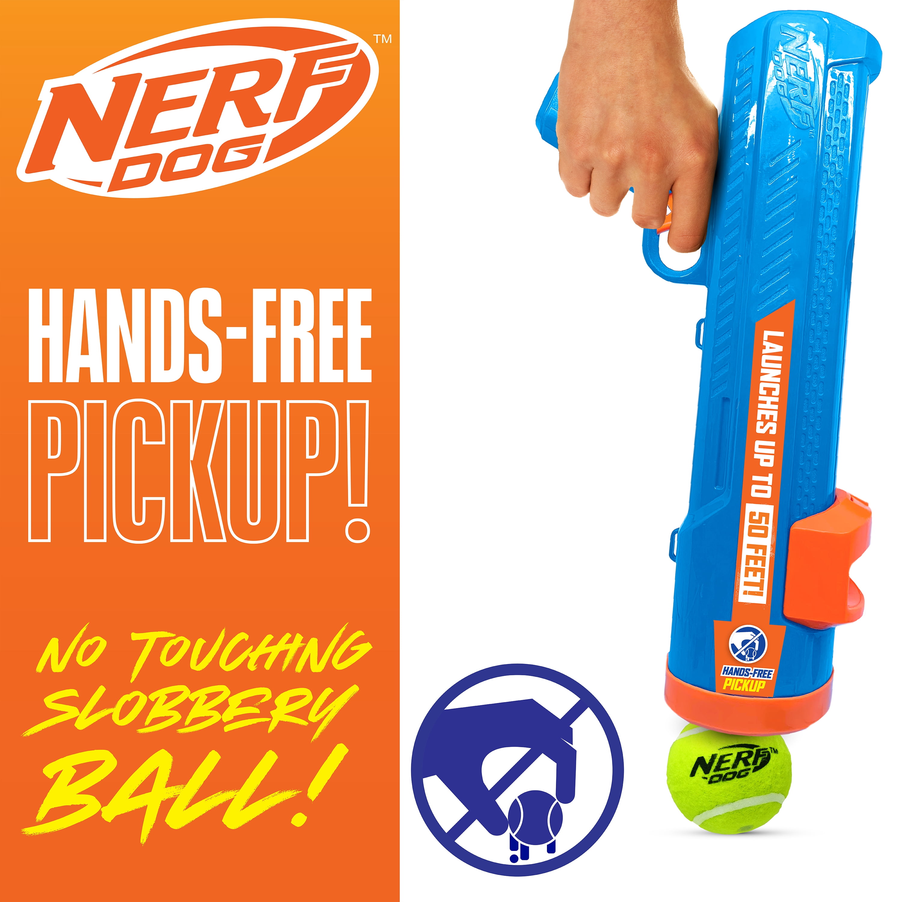 Nerf Dog Tennis Ball Blaster Dog Toy with 4 Balls, 16 inch