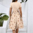 thumbnail image 5 of ZHOGXU Women's Dresses Summer Short Sleeve Round Neck Floral Printed Lightweight Comfortable Stylish Dress For Casual Daily Wear,Beige,L, 5 of 6