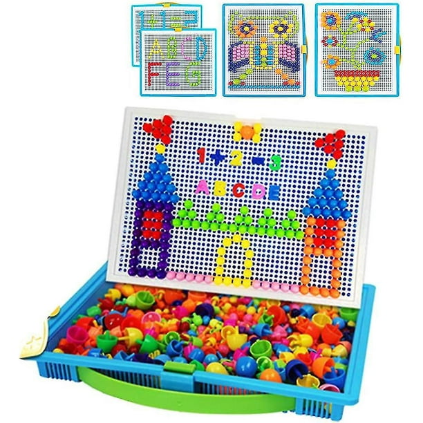 Juguete para ninos 1000 piezas tableros de clavijas dobles rompecabezas hongo para 2 ninos juego educativo construccion juguetes creativos de mosaico de bricolaje cumpleanos para nin Walmart en linea