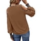 thumbnail image 3 of Camiseta de manga larga con estampado de leopardo, cuello en V, manga larga, hombros descubiertos, blusa con cierre de botones para mujer, 3 of 5