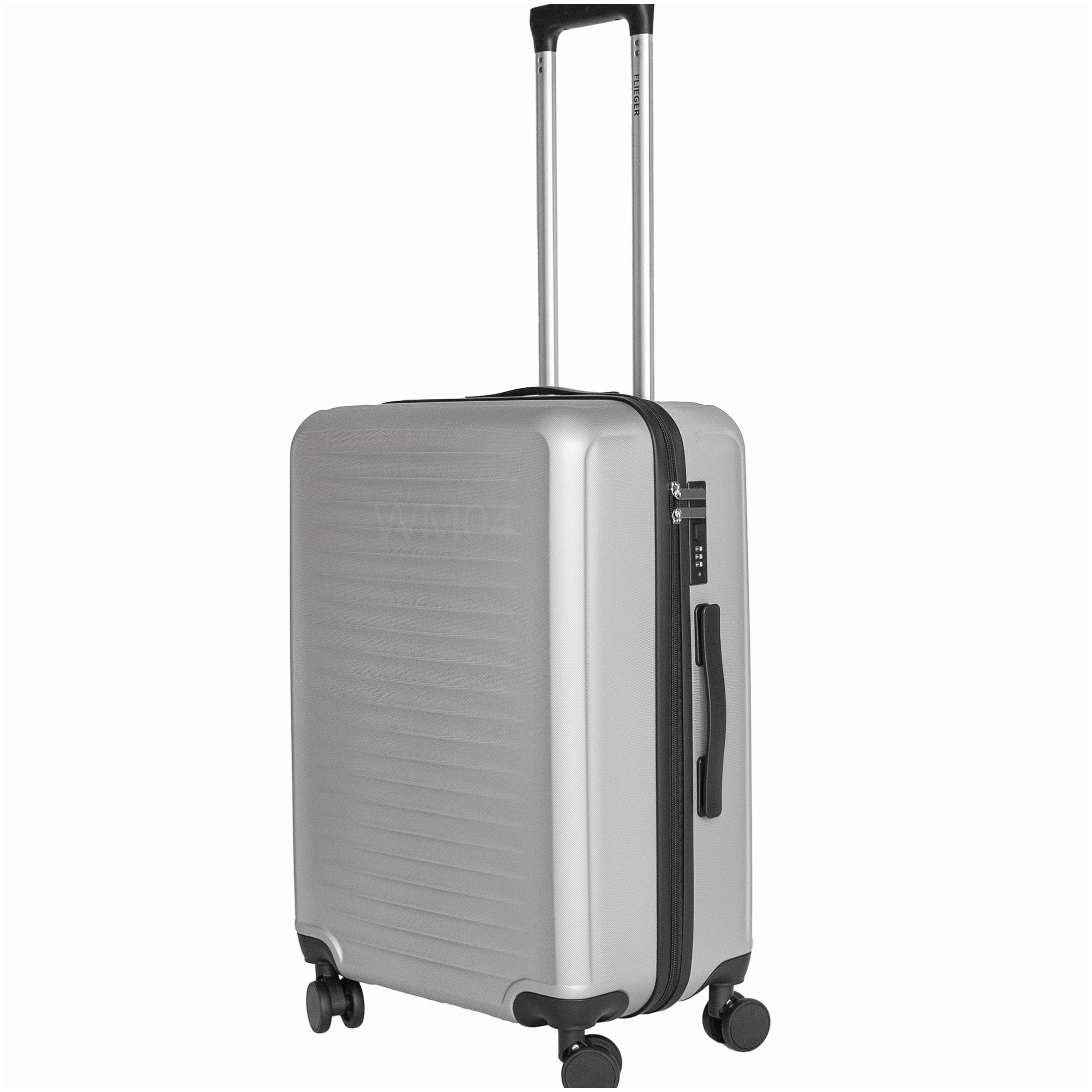 MANGIJOY TSA Approved Lock Luggage Set, 3-Piece ABS Carry-On Spinner Suitcase in Silver Gray