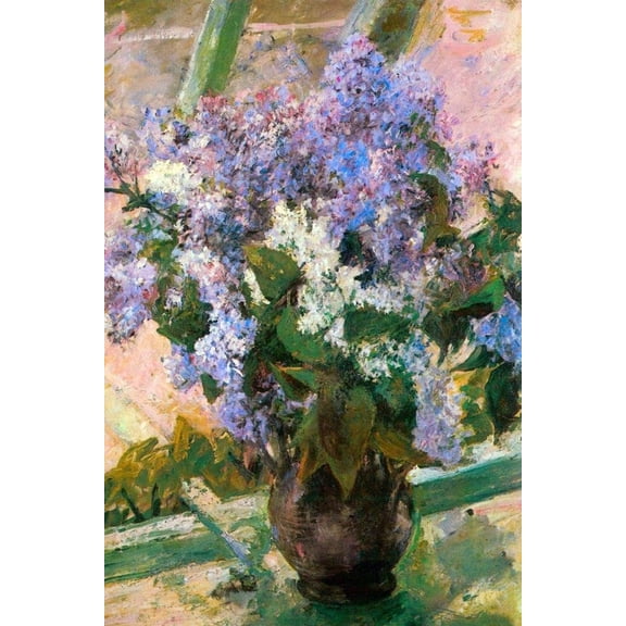 Mary Cassatt Lilacs in a Window Impressionist Art Posters Claude Monet Prints Nature Landscape Painting Claude Monet Wall Art French Wall Decor Monet Art Cool Wall Art Print Poster