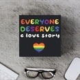 thumbnail image 4 of Zomyto 7"x7" Funny Rainbow Pride Wooden Box Sign Plaque Everyone Deserves a Love Story Wood Box Sign, 4 of 6