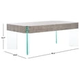 thumbnail image 3 of SAFAVIEH Katelyn Contemporary Wood Coffee Table, Light Concrete/Clear Glass, 3 of 10