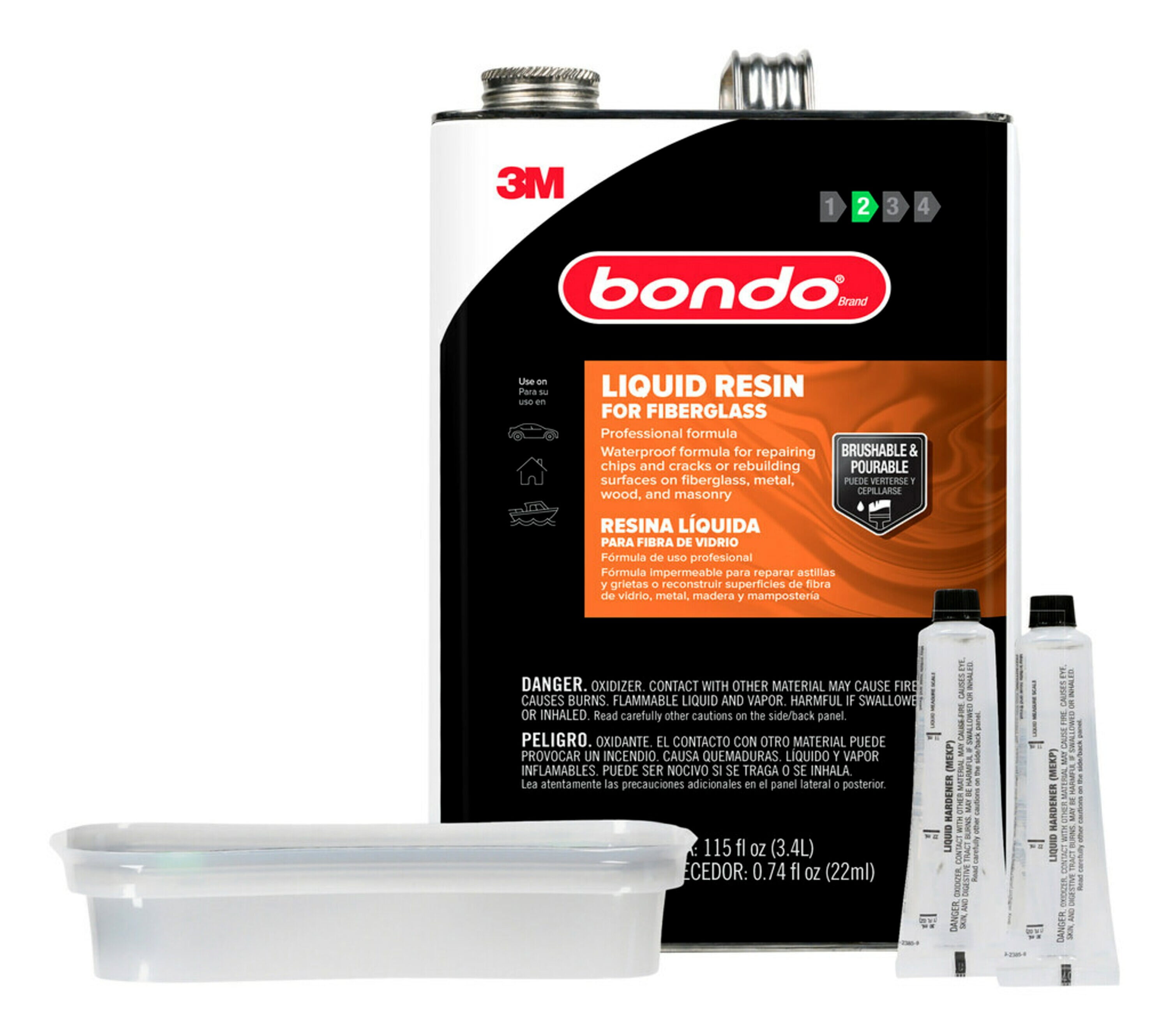 Bondo 420 Fiberglass Resin & Repair Kit, .45 Pint, 7.2 oz
