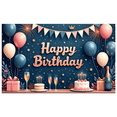 thumbnail image 2 of Decorative Design Happy Birthday Banner Balloon Decoration Birthday Party Banner Cake Decoration for Birthday Celebration Indoor Decoration Kids Party, 2 of 6