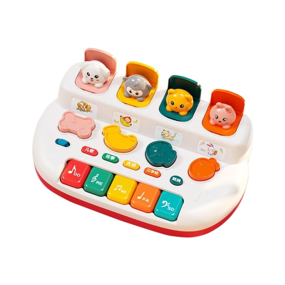 FEOLGEHLY Interactive Pop up Animal Toys with Music & Light, Montessori Early Learning Toys for 1-3 Year Old Boy Girl Musical Baby Toy 9-12-18 Months Toddler Toy Christmas Birthday Gift for Infant