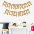 thumbnail image 3 of SHOWERORO Burlap Welcome Baby Banner 1Set Khaki Linen Heart Shape For Indoor And Outdoor Decoration Party Supplies, 3 of 8