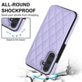 thumbnail image 7 of for Samsung Galaxy A35 Wallet Case with Card Holder RFID Blocking,Dimaond Patterned Elegent PU Leather,Double Back Flip Kickstand Magnetic Clasp Durable Shockproof Cover,Purple, 7 of 7
